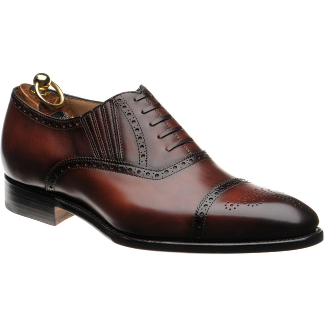 Herring Dunkeld mens semi-brogues in rosewood calf