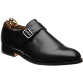 Herring Edgbaston mens monk shoes in black calf