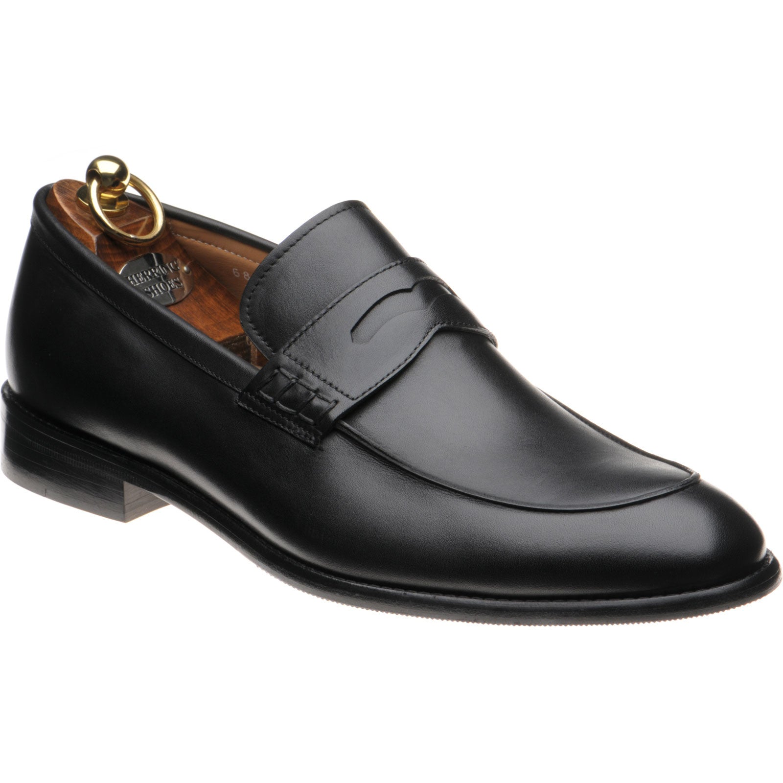 Herring Edmonton II mens hybrid-soled loafers in black calf