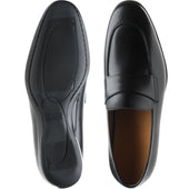 Herring Enzo mens rubber-soled loafers in black calf