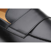 Herring Enzo mens rubber-soled loafers in black calf