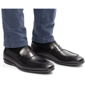 Herring Enzo mens rubber-soled loafers in black calf