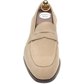 Herring Evora mens rubber-soled loafers in cream suede
