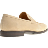 Herring Evora mens rubber-soled loafers in cream suede