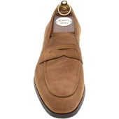 Herring Evora mens rubber-soled loafers in tan suede
