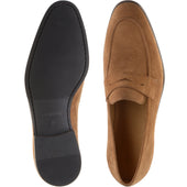 Herring Evora mens rubber-soled loafers in tan suede