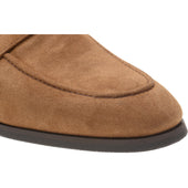 Herring Evora mens rubber-soled loafers in tan suede