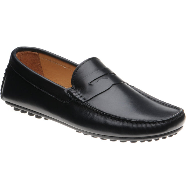 Herring Fiorano mens rubber-soled loafers in navy handpainted