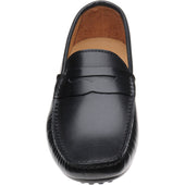 Herring Fiorano mens rubber-soled loafers in navy handpainted