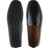 Herring Fiorano mens rubber-soled loafers in navy handpainted