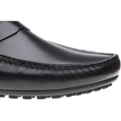 Herring Fiorano mens rubber-soled loafers in navy handpainted
