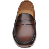 Herring Fiorano mens rubber-soled loafers in tan handpainted