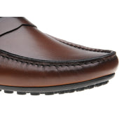 Herring Fiorano mens rubber-soled loafers in tan handpainted