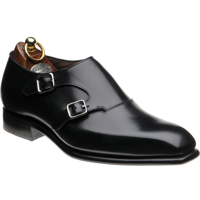 Herring Fitzrovia mens monk shoes in black calf