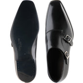 Herring Fitzrovia mens monk shoes in black calf