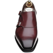 Herring Fitzrovia mens monk shoes in burgundy calf