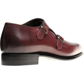 Herring Fitzrovia mens monk shoes in burgundy calf