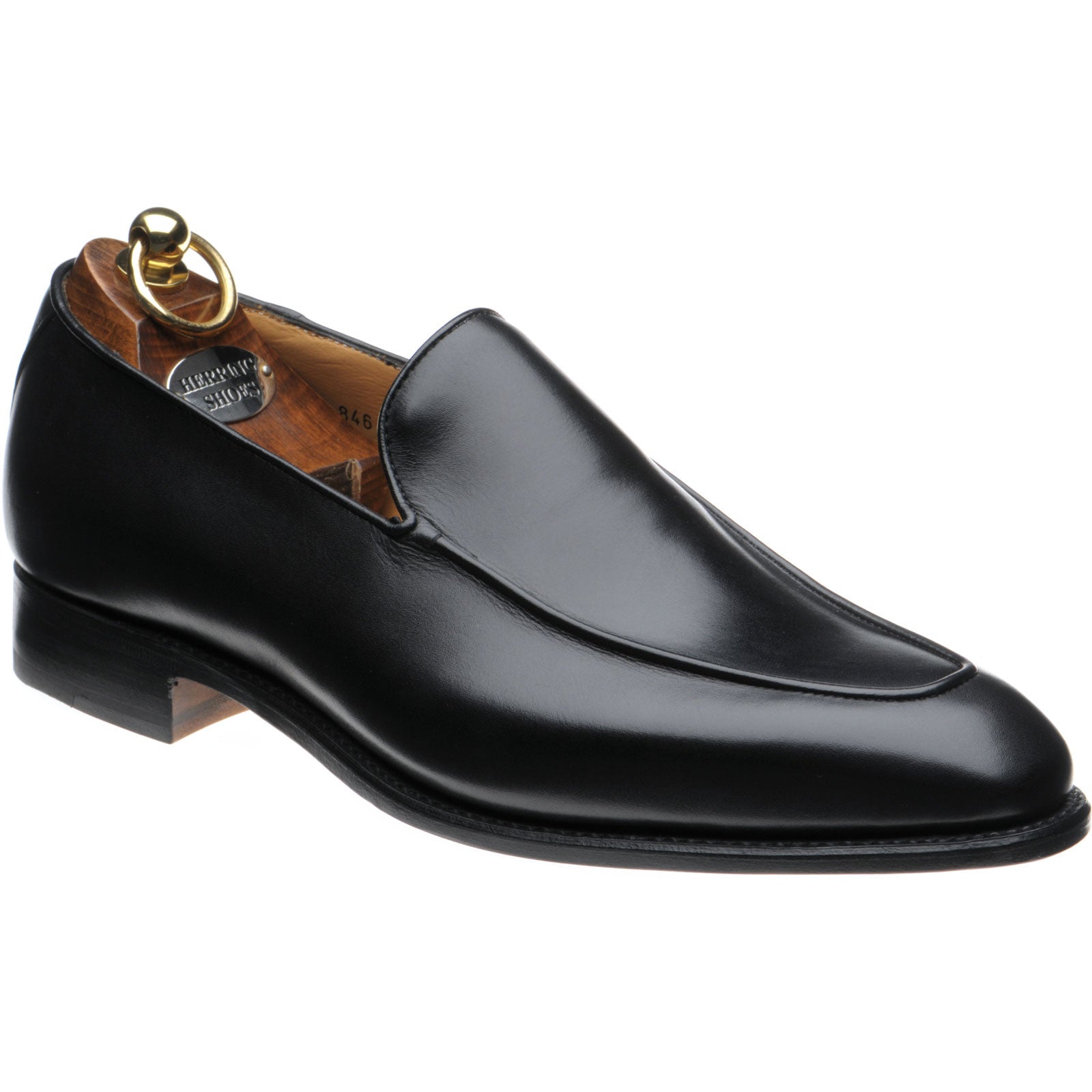 Herring Fleming mens loafers in black calf (second)