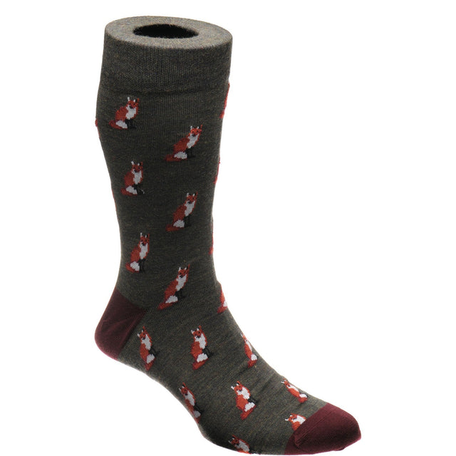 Herring Fox Sock in green and port