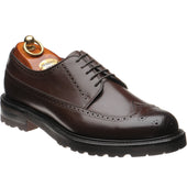 Herring Gairloch mens rubber-soled brogues in dark brown calf