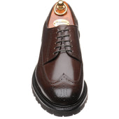 Herring Gairloch mens rubber-soled brogues in dark brown calf