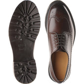 Herring Gairloch mens rubber-soled brogues in dark brown calf