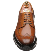 Herring Gairloch mens rubber-soled brogues in tan calf