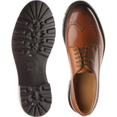 Herring Gairloch mens rubber-soled brogues in tan calf