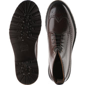 Herring Galashiels mens rubber-soled brogue boots in dark brown calf