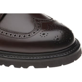 Herring Galashiels mens rubber-soled brogue boots in dark brown calf
