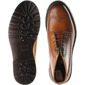 Herring Galashiels mens rubber-soled brogue boots in tan calf