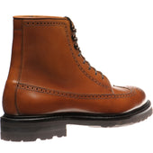Herring Galashiels mens rubber-soled brogue boots in tan calf