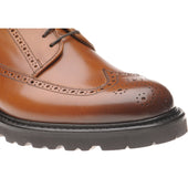 Herring Galashiels mens rubber-soled brogue boots in tan calf