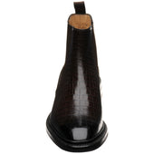 Herring Geneva mens rubber-soled Chelsea boots in dark brown croc