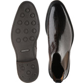 Herring Geneva mens rubber-soled Chelsea boots in dark brown croc
