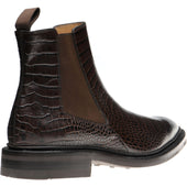 Herring Geneva mens rubber-soled Chelsea boots in dark brown croc
