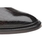 Herring Geneva mens rubber-soled Chelsea boots in dark brown croc