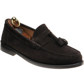 Herring Genoa mens tasselled loafers in dark brown suede (second)