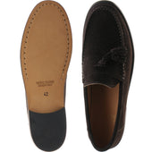 Herring Genoa mens tasselled loafers in dark brown suede