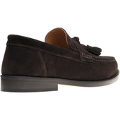 Herring Genoa mens tasselled loafers in dark brown suede (second)