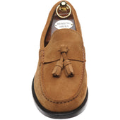 Herring Genoa mens tasselled loafers in tan suede