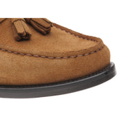Herring Genoa mens tasselled loafers in tan suede