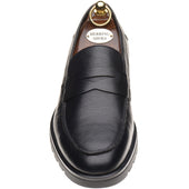 Herring Georgio mens rubber-soled loafers in black grain