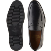 Herring Georgio mens rubber-soled loafers in black grain