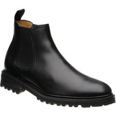 Herring Grange mens rubber-soled boots in black calf