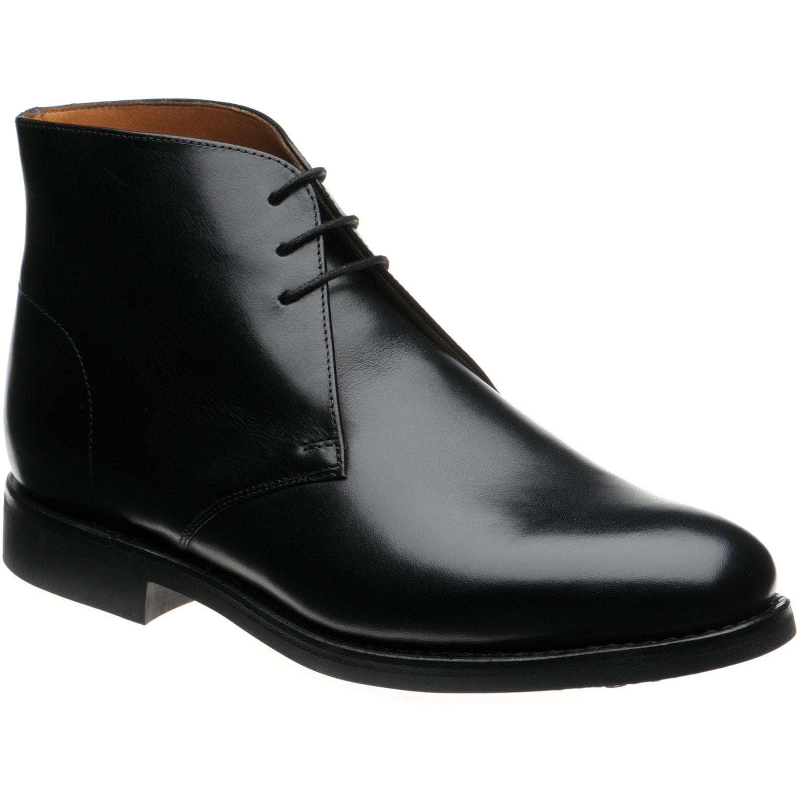 Herring Grays Rubber mens rubber-soled Chukka boots in black calf