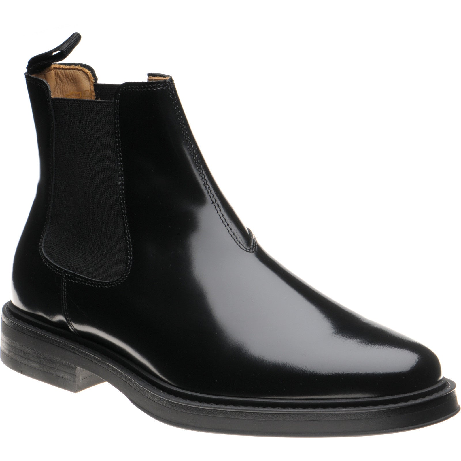 Herring Guards mens rubber-soled Chelsea boots in black polished