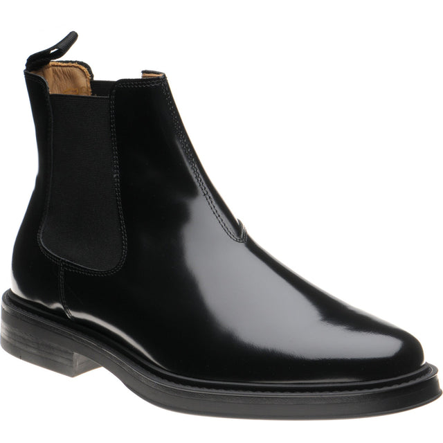 Herring Guards mens rubber-soled Chelsea boots in black polished