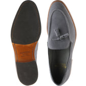 Herring Guildford mens hybrid-soled tasselled loafers in pebble grey
