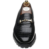 Herring Hallstatt mens rubber-soled loafers in black croc